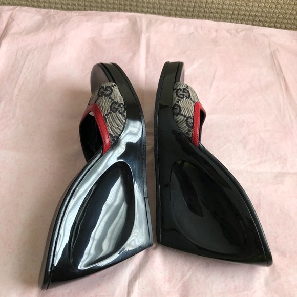 Gucci Black and Red Wedges - Picture 9 of 15